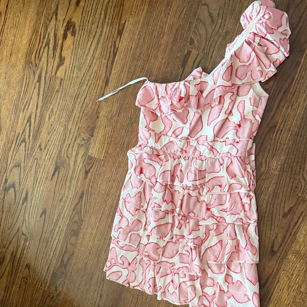 Pink Ruffle One-Shoulder Dress - Picture 3 of 3